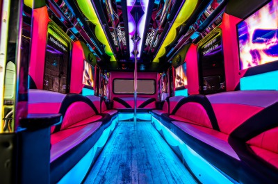 Bar areas on party bus